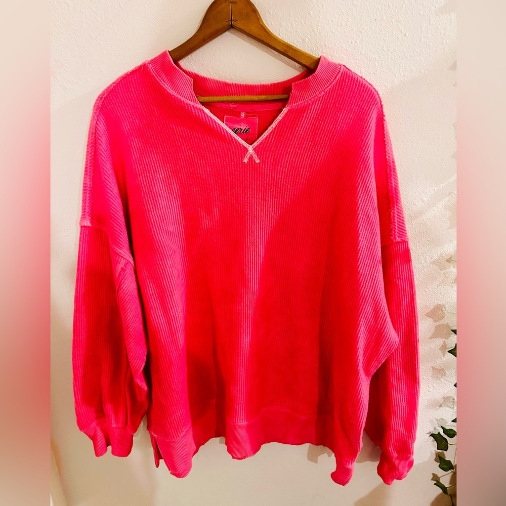 Aerie Sweatshirt Hot Pink Women’s Large